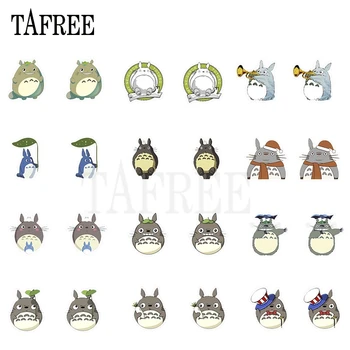 TAFREE Anime Totoro Akrilo Auskarai Epoksidinės Dervos Maža ausies segtukas Naują Animacinį Klipą Auskarai, Juvelyriniai dirbiniai Didmeninė/Dropshipping