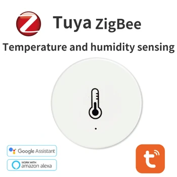 Tuya ZigBee 3.0 Temperatūros ir Drėgmės Jutiklis Dirbti su Alexa 